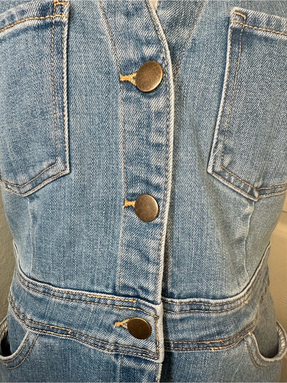 Draper James Light Blue Denim Button-Down Dress - Picture 3 of 7